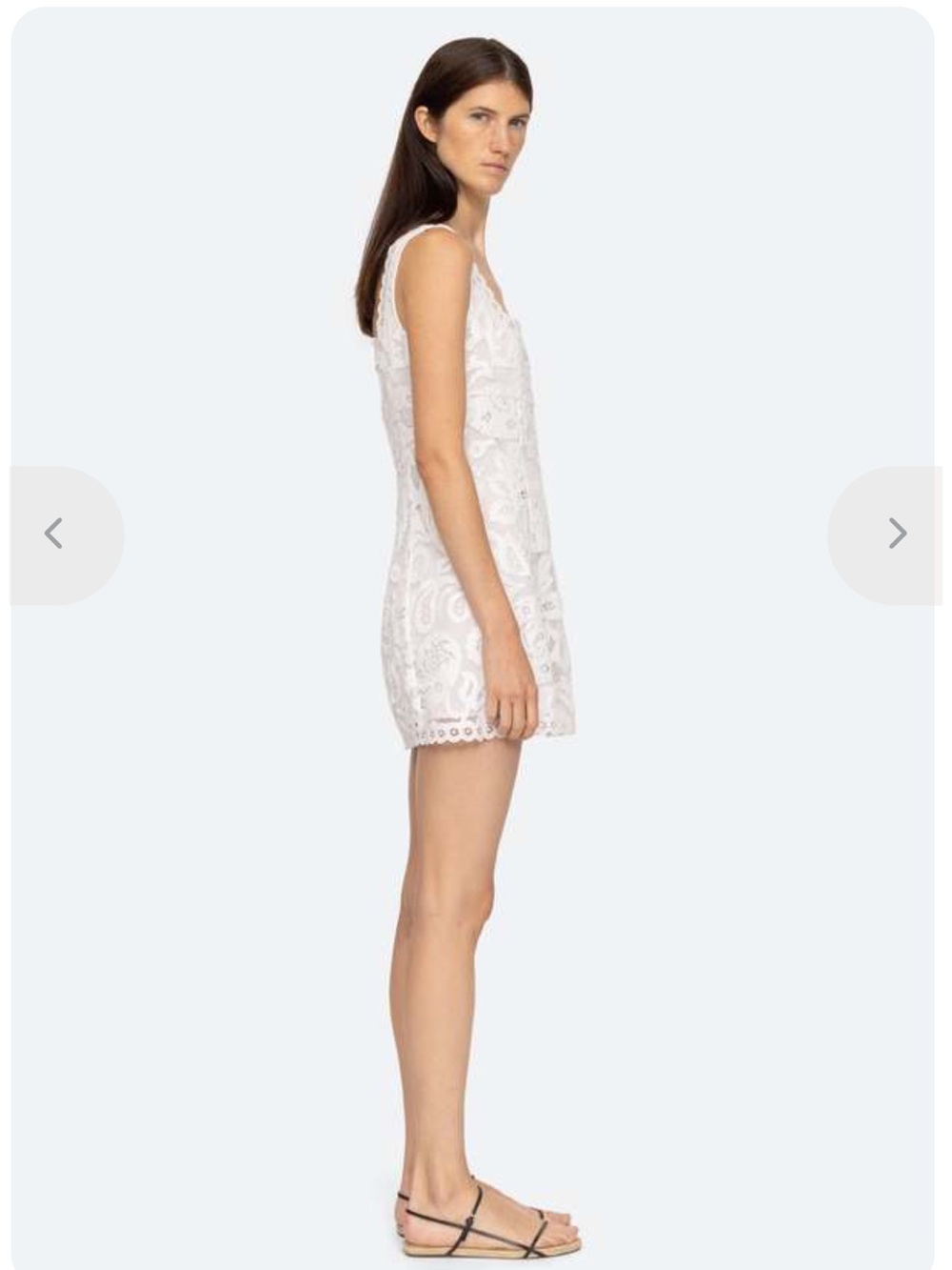 Sea New York White Eyelet Lace Square-Neck Mini Dress - Picture 3 of 9